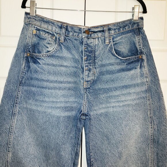 Free People We The Free Lucky You Mid Rise Barrel Leg Jeans - Picture 5 of 10